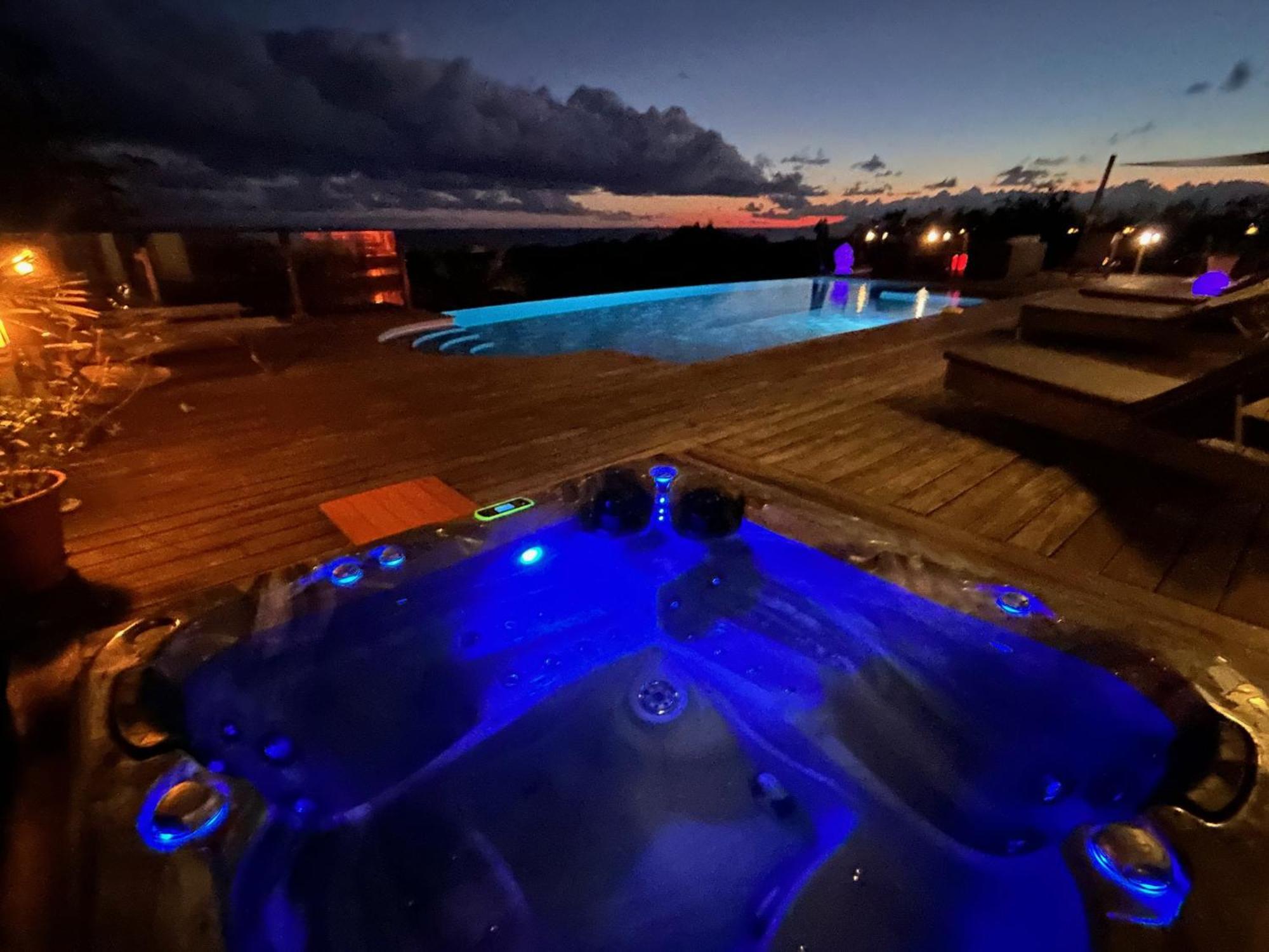 Villa Deluxe L'Hacienda Villa Vue Mer 180 Piscine Jacuzzi Proche Plage Marina Golf Pointe Des Chateaux Et Casino Jardin Clos Voyage Durable Saint-Francois  Buitenkant foto