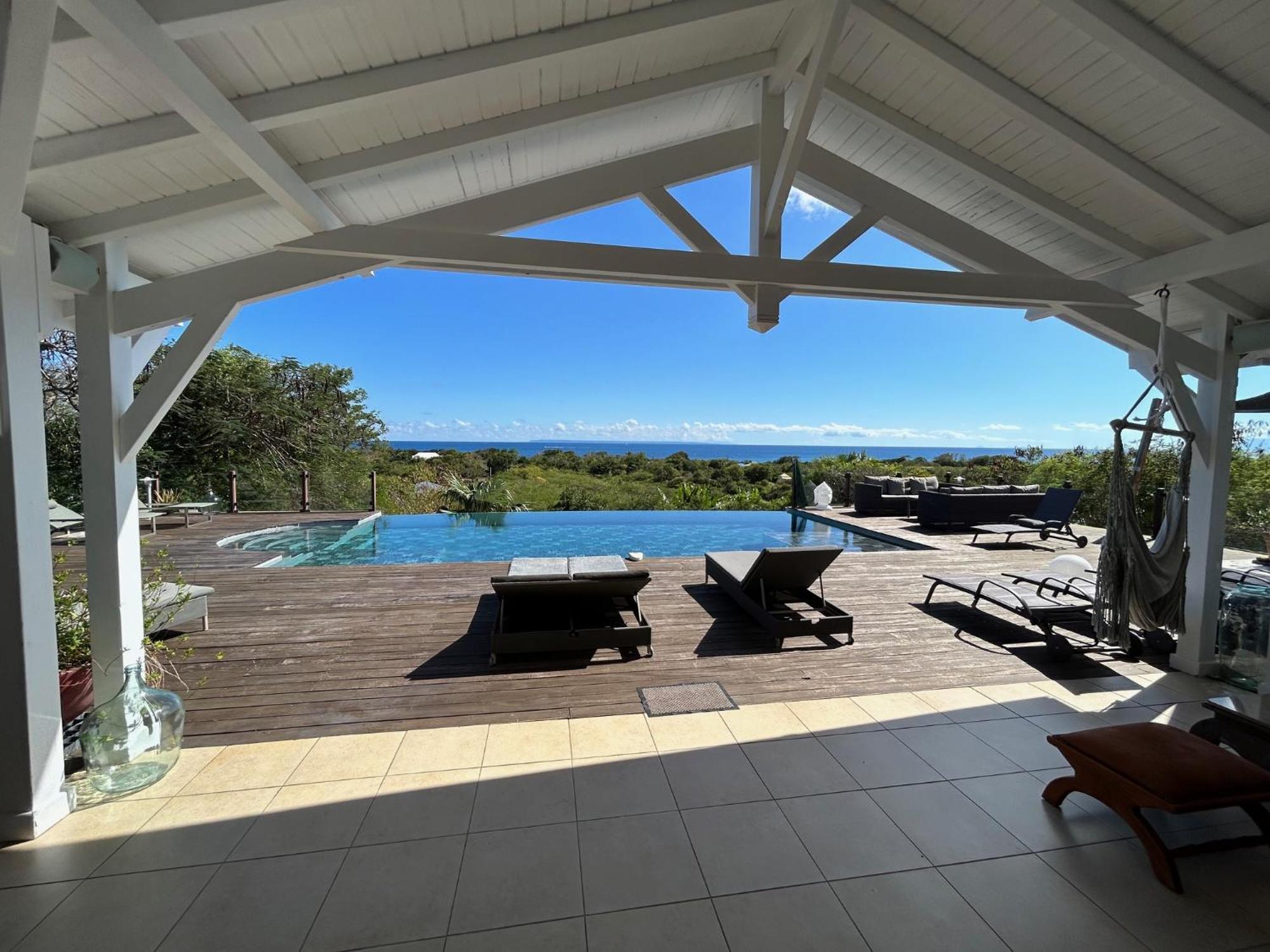 Villa Deluxe L'Hacienda Villa Vue Mer 180 Piscine Jacuzzi Proche Plage Marina Golf Pointe Des Chateaux Et Casino Jardin Clos Voyage Durable Saint-Francois  Buitenkant foto