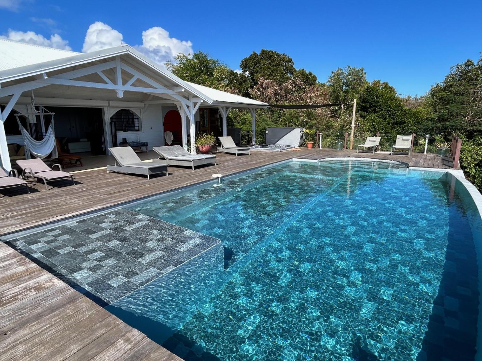Villa Deluxe L'Hacienda Villa Vue Mer 180 Piscine Jacuzzi Proche Plage Marina Golf Pointe Des Chateaux Et Casino Jardin Clos Voyage Durable Saint-Francois  Buitenkant foto