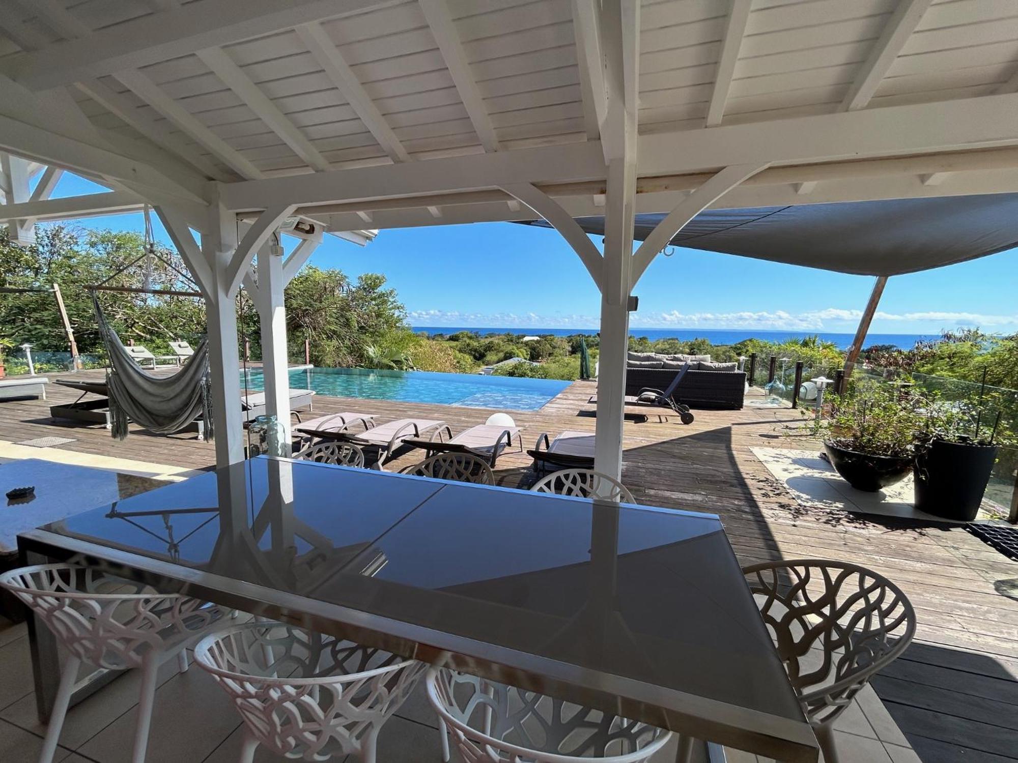 Villa Deluxe L'Hacienda Villa Vue Mer 180 Piscine Jacuzzi Proche Plage Marina Golf Pointe Des Chateaux Et Casino Jardin Clos Voyage Durable Saint-Francois  Buitenkant foto